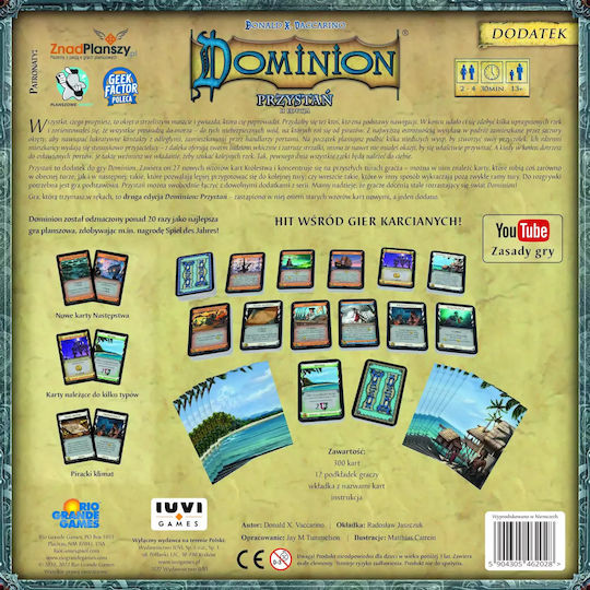 Game Expansion Dominion: Harbor (2nd Edition) for 2-4 Players 13+ Years Old 508491 (PL) IUVI Games