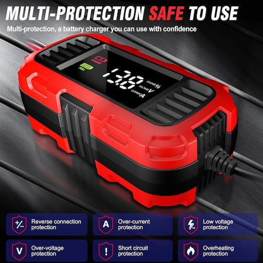 Зарядно устройство за автомобилна и мотоциклетна батерия 12V