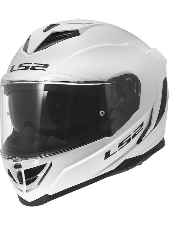 LS2 FF818 Storm III Gloss White Motorcycle Helmet Full Face ECE 22.06 1600gr with Pinlock and Sunvisor