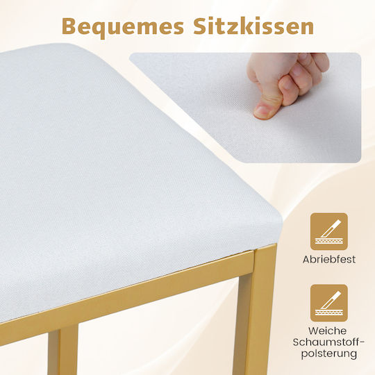 Stool For Living Room Metallic White 42x38x30cm