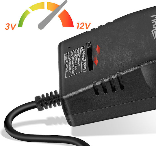 Max Excell Multi-device Sector Charger 30w Adjustable 3-12v 6 Included Tips Black