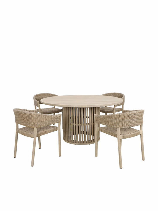 Scaun de exterior Lemn Sumatra Physics 4buc 64x57x78cm