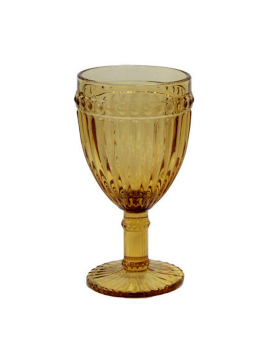 Raki Old School Set de pahare pentru Vin Alb din Sticlă în Culoarea Galben 260ml 6buc