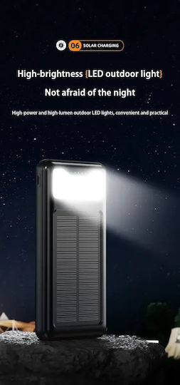 Andowl Q-DC79 Ηλιακό Power Bank 12000mAh με 2 Θύρες USB-A Μαύρο