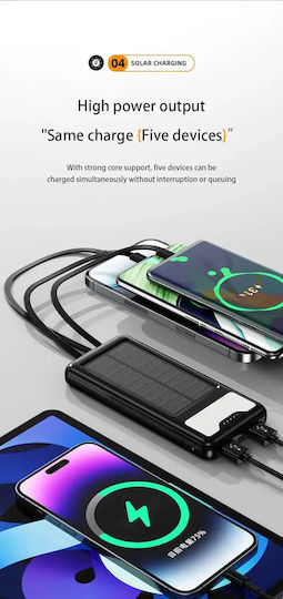 Andowl Q-DC79 Ηλιακό Power Bank 12000mAh με 2 Θύρες USB-A Μαύρο