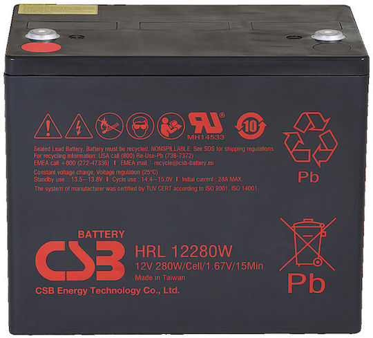 Csb Battery Csb Battery Hrl1225w 12v 6ah 25w Pb F2