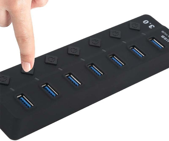 Usb Hub Hb7 3.0 High Speed 7 Port Usb 3.0 On Off Button High-speed Usb 3.0 Connection