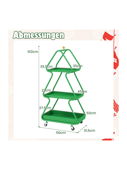 Costway Weihnachtliche Tischdekoration Metallisch Grün
