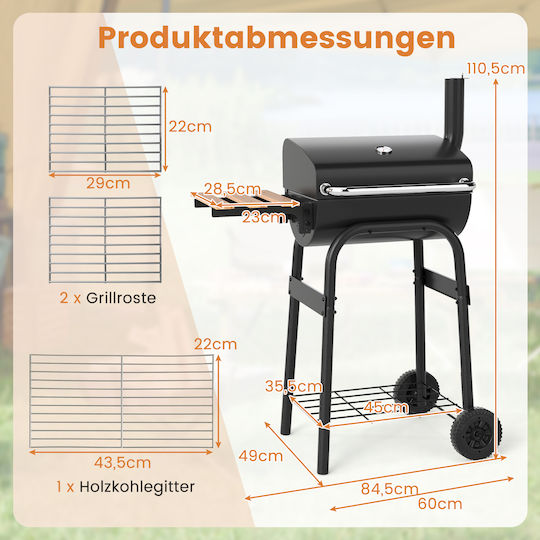 Costway Stainless steel Charcoal Grill with Thermometer