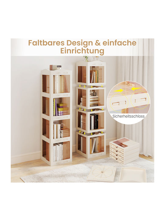 Corner Bookcase White 36.5x36x141.5cm