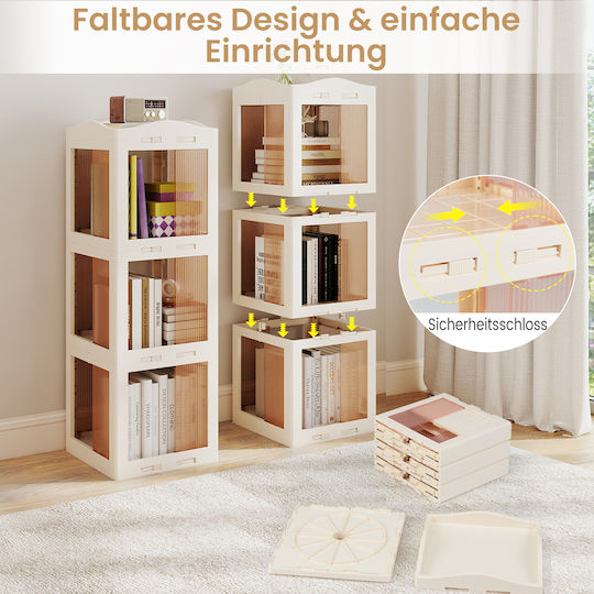 Corner Bookcase White 36.5x36x108cm