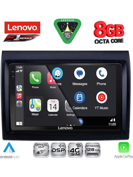 Lenovo Car Audio System for Fiat Ducato 2006-2011 (Bluetooth/USB/WiFi/GPS/Apple-Carplay/Android-Auto) with Touch Screen 9"