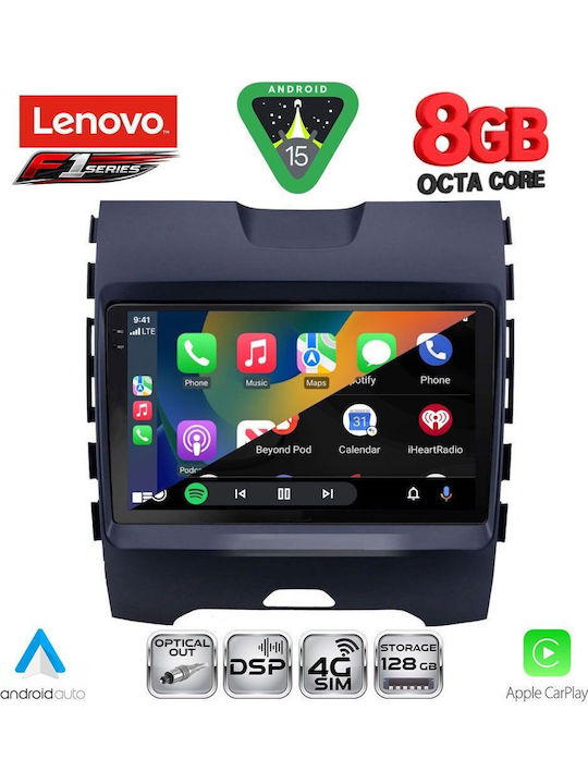 Lenovo Car Audio System for Ford Edge 2015-2023 (Bluetooth/USB/WiFi/GPS/Apple-Carplay/Android-Auto) with Touch Screen 9"
