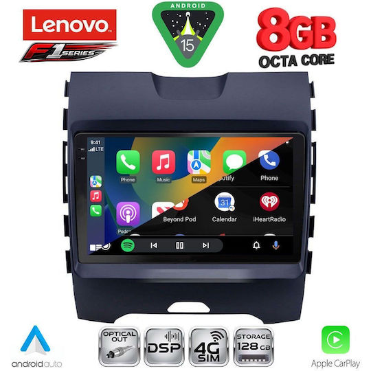 Lenovo Ηχοσύστημα Αυτοκινήτου για Ford Edge 2015-2023 (Bluetooth/USB/WiFi/GPS/Apple-Carplay/Android-Auto) με Οθόνη Αφής 9"
