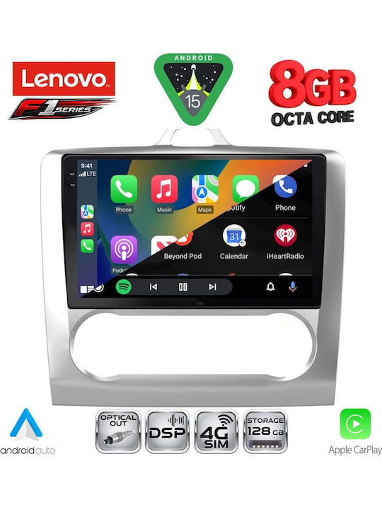 Lenovo Car Audio System for Ford Focus 2005-2012 with Clima (Bluetooth/USB/WiFi/GPS/Apple-Carplay/Android-Auto) with Touch Screen 9"