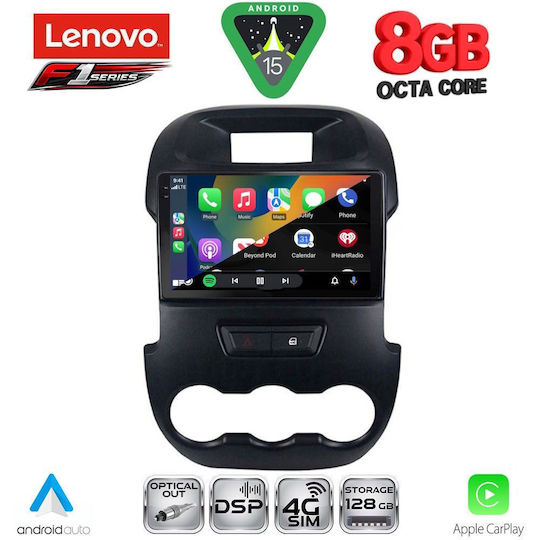 Lenovo Car Audio System for Ford Ranger 2011-2015 (Bluetooth/USB/WiFi/GPS/Apple-Carplay/Android-Auto) with Touch Screen 9"