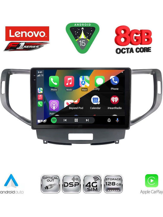 Lenovo Car Audio System for Honda Accord 2008-2013 (Bluetooth/USB/WiFi/GPS/Apple-Carplay/Android-Auto) with Touch Screen 9"