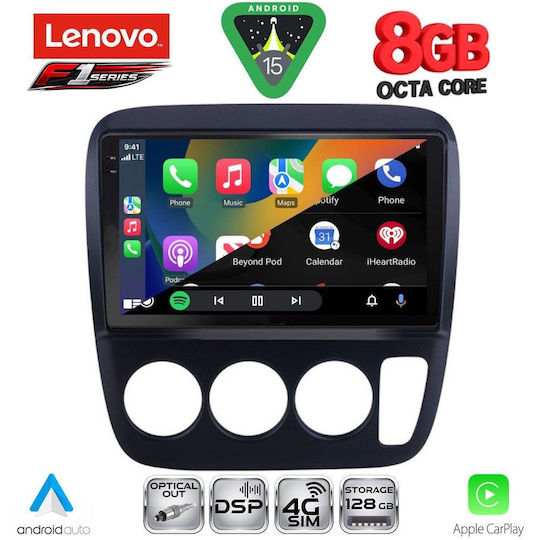 Lenovo Ηχοσύστημα Αυτοκινήτου για Honda CR-V 1996-2006 με A/C (Bluetooth/USB/WiFi/GPS/Apple-Carplay/Android-Auto) με Οθόνη Αφής 9"