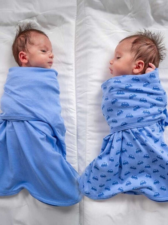 Babybliss Sleeping Bag Swaddle Blanket Blisssnug Blue Cars Blue Set of 2 Pieces