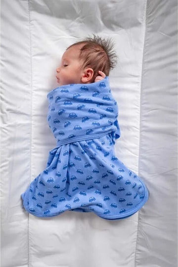 Babybliss Спален Чувал Носещо Се Одеяло За Повиване Blisssnug Сини Коли Blue Комплект 2 Бр