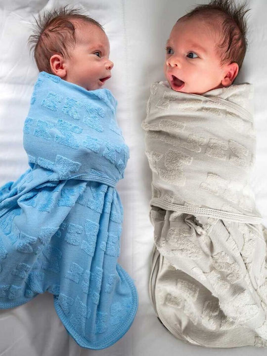 Babybliss Υπνόσακος Κουβέρτα Φασκιώματος Blisssnug Σιέλ Γκρι Σετ 2τμχ