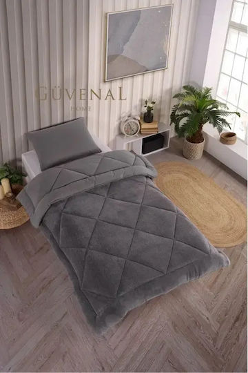 Luxury Single Double Sided Duvet with Pillowcase Dark Gray 100x200cm