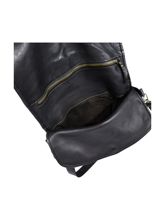 Black Leather Women's Flap Bag