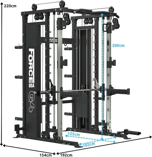 Force USA All-In-One Trainer Smith/Multifunktionales Trainingsgerät mit Gewichten 100kg