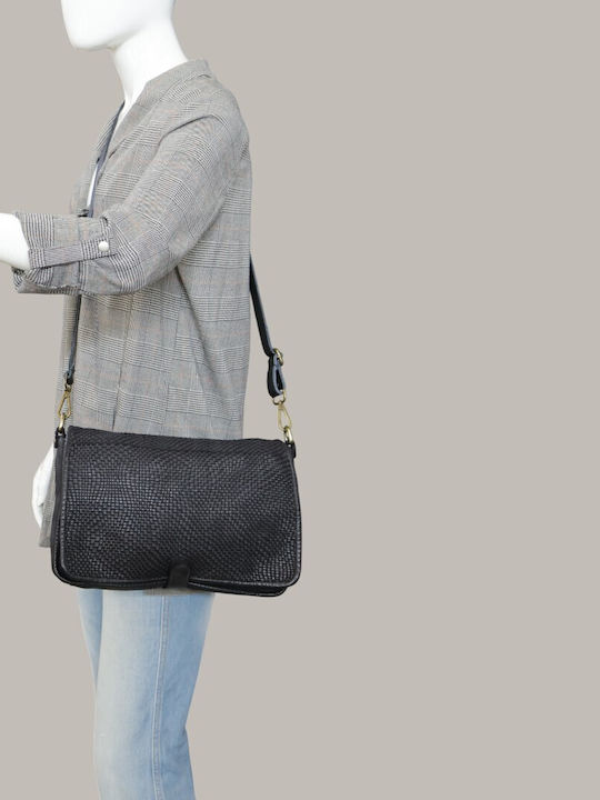Black Leather Women's Flap Bag