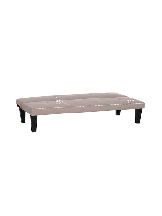 Koro Doppelsitzer Sofa Bett Künstliches Leder Beiges 165x75x64cm