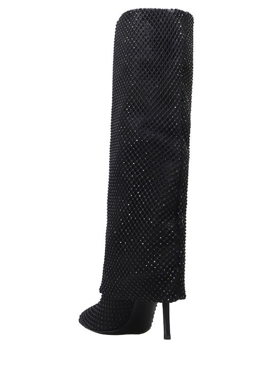 Leder Damenstiefel Schwarz
