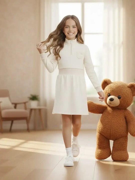 Mädchenkleid Langärmelig Beige