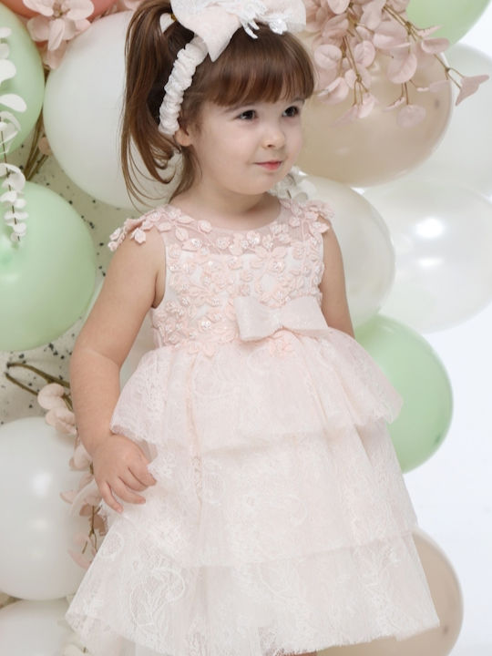 Mi Chiamo Pink Baptism Dress made of Lace