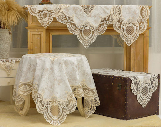 Liolios Home Ράνερ Σετ 3τμχ Pls-tb1101 με Κέντημα Lt Coffee