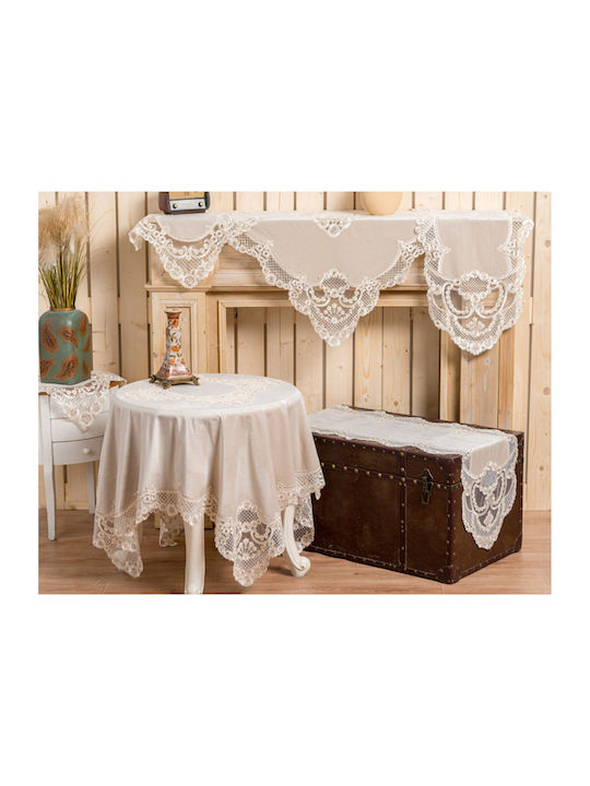 Liolios Home Runner with Lace Pls-tb022 Coffee 40x160cm