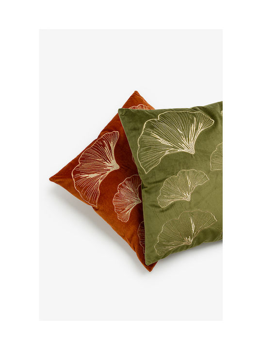 InTheBox Μαξιλάρι Καναπέ Ventalia από Βελούδο Terracotta Gold 45x45εκ.
