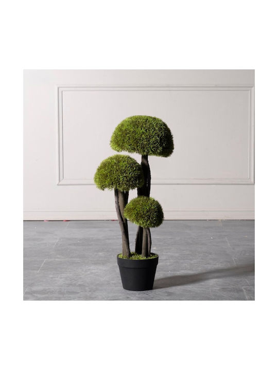 Supergreens Uv Künstlicher Bonsai Baum Moss mushroom Dreifach Grüne 70 cm
