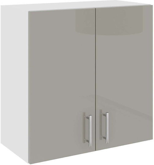Corp Dulap de bucătărie Agățat cu Blat de Lucru Glossy Grey/white 60x30x60buc