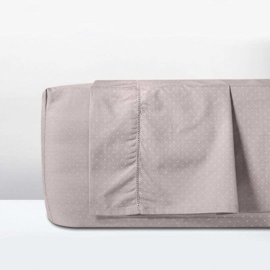 Cannon Imperial Πουά Σεντόνι Μονό 170x280εκ. Linen