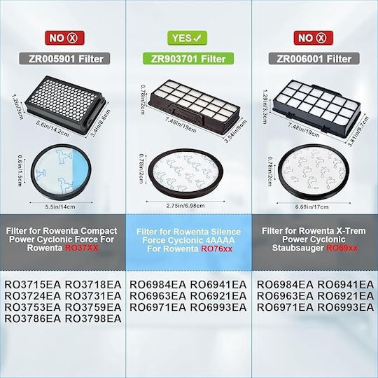 Hepa Φίλτρο Hepa Σκούπας Stick Συμβατό με Rowenta