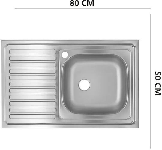 Freddo Sn8001d Chiuvetă De Bucătărie Drop-In Inox L80xL50cm Argintie