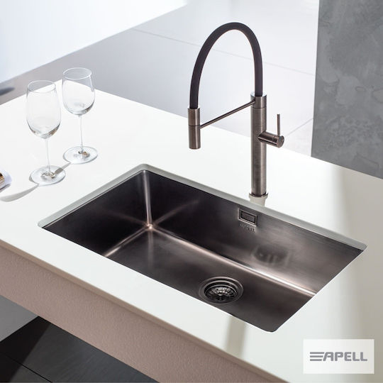 Apell Unterbau Spüle Inox Gebürstet B75xT44cm Schwarz