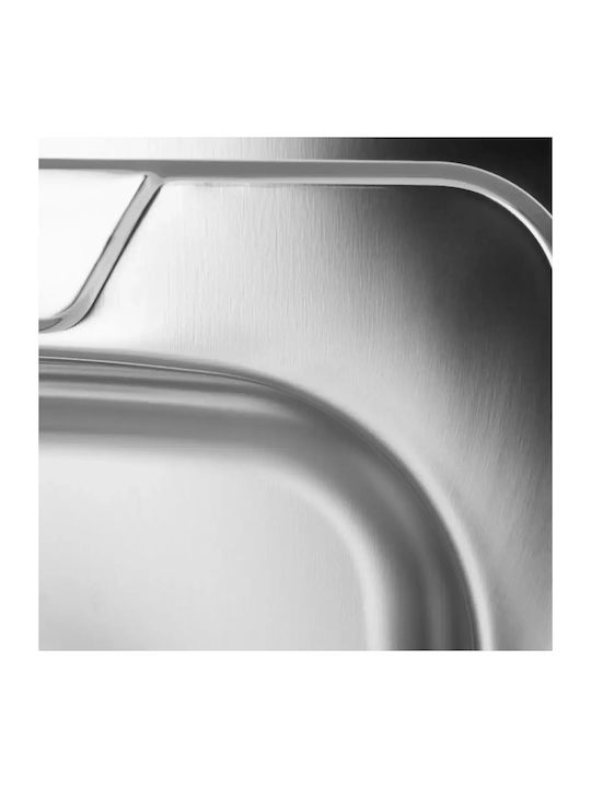 Sanitec Drop-In Chiuvetă Dreapta Inox L80xW50cm Gri