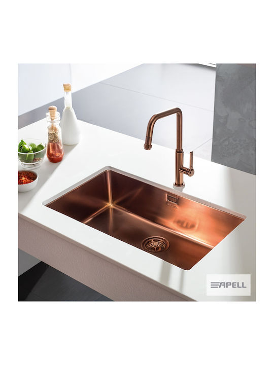 Apell Υποκαθήμενος Νεροχύτης Inox Μ75xΠ44cm Μπρούτζινος