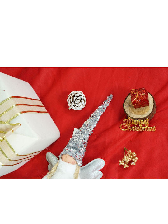 Christmas Angel Ornament Flippy White Grey Textile 53 Cm