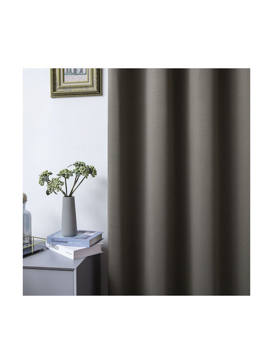Beauty Home Blackout Curtain with Brown Grommets 140x270cm