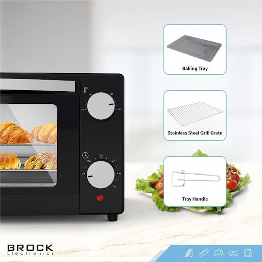 Brock Ηλεκτρικό Φουρνάκι 9lt Χωρίς Εστίες