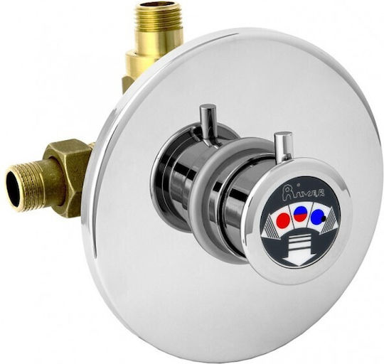 River Built-in Mixer & Supply Set for Shower Silver River Built-in Mixer & Supply Set for Shower Silver