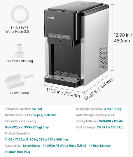 Vevor Plastic Vase Beverage Dispenser with Spigot 1.8lt