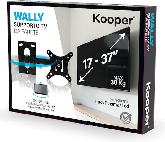 Kooper 5905618 Suport TV de perete cu braț până la 37" și 30kg